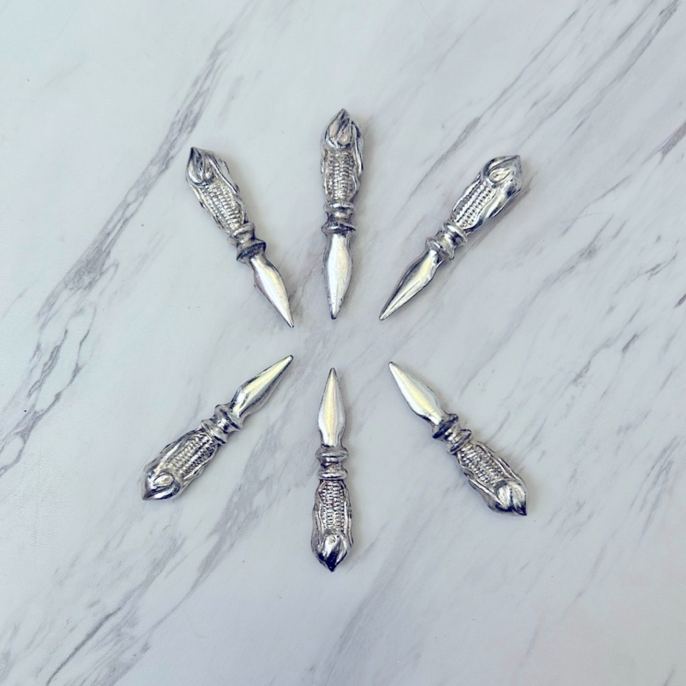 Silver Corn Cob Holders Set